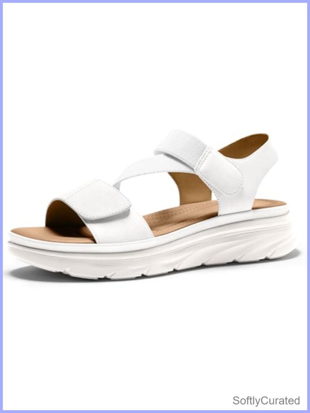 Women's Summer Walking Sandals Low Wedge Open Toe Ankle Strap Platform